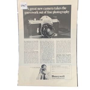 Vintage 1967 Honeywell Pentax Photographic Advertisement Ad Advertising